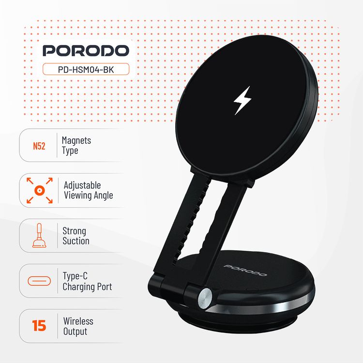 حامل شحن Porodo Vacuseal Magsafe