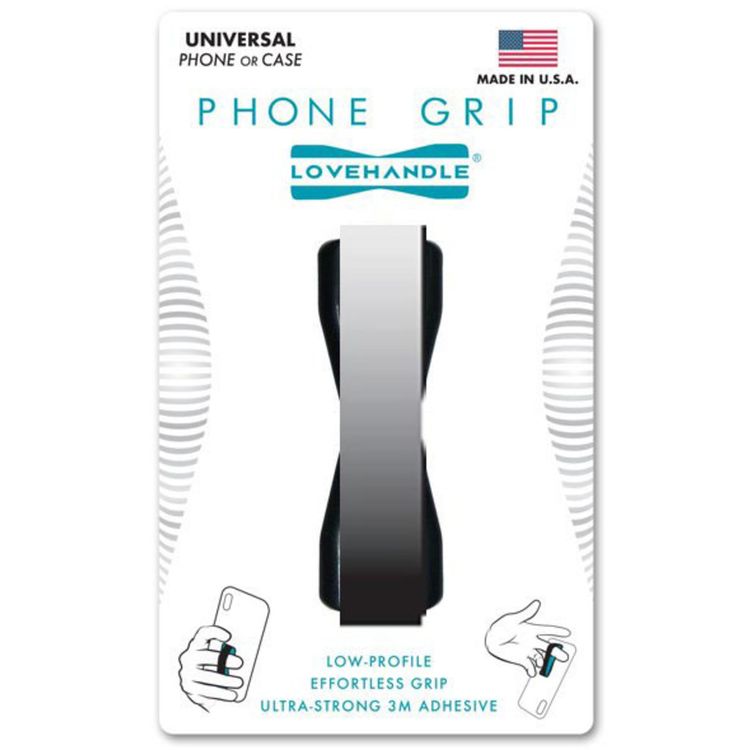  هاندل قبضة الهاتف المحمول بحزام مطاطي | حزام الهاتف المحمول اللاسلكي متوافق مع الشحن - رمادي باهت