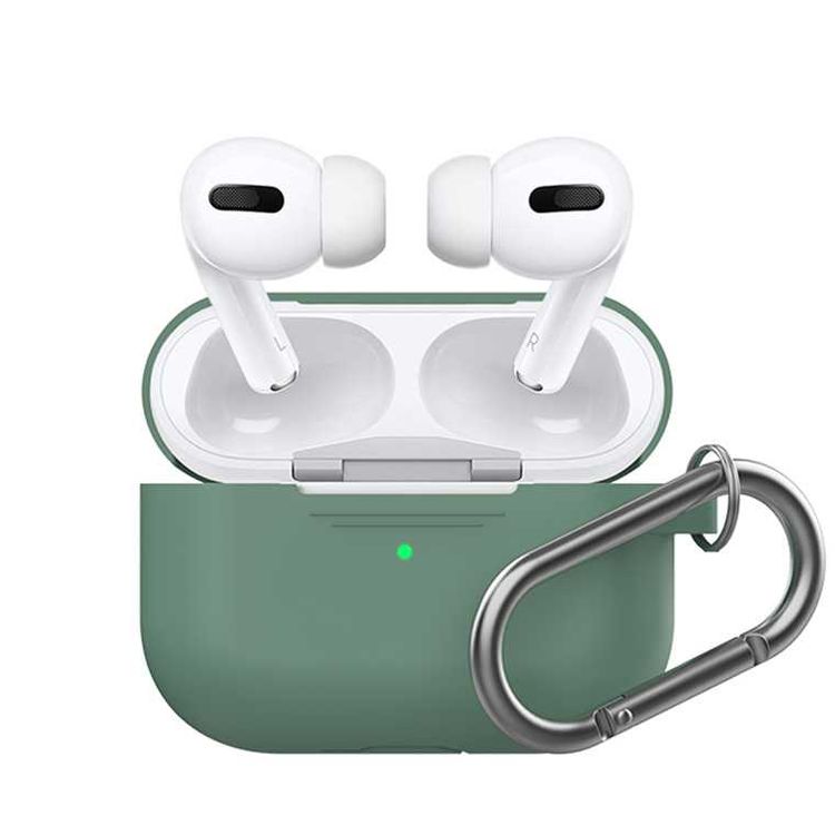 AhaStyle Full Cover Silicone Keychain Case for Airpods Pro - Midnight Green