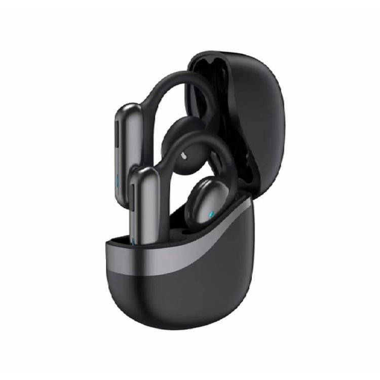 Porodo Soundtec Lune Air Conduction TWS Earbuds with Patented Design, Low Latency, Smart Controls, Open Ear Design, 5 Hours Playtime, 10m Bluetooth Range - Black