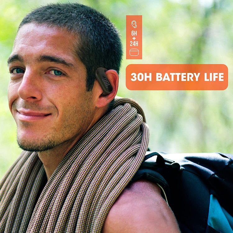 JBL Endurance Peak 2 Waterproof True Wireless In-Ear Sport Headphones, Pure Bass Sound, Bluetooth Headphones 30hours Battery, IPX7 Water & Sweat Proof - Blue