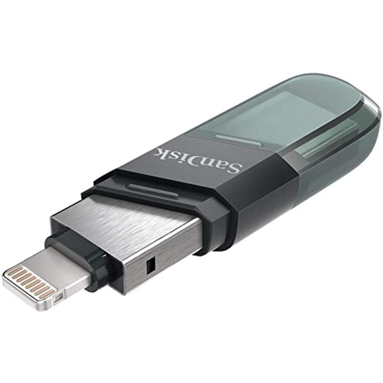 SanDisk 32GB iXpand Flash Drive Flip USB 3.1 Gen 1 for iPhone/iPad SDIX90N 032G GN6NN, Black