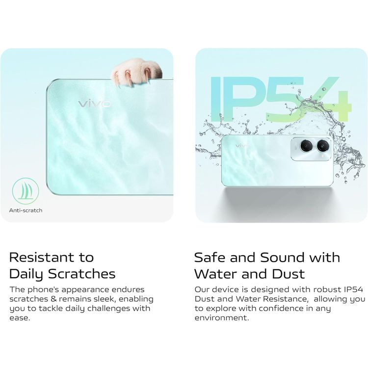 Xiaomi vivo Y18 TRA Version, 6.56", 6GB RAM, 128 Storage, 50MP, Dual SIM, Android 14, GSM, HSPA, LTE - Wave Aqua