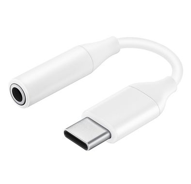 Samsung USB-C to 3.5mm Headphone Jack Adapter with Ultra High Quality Audio, 24bit/192kHz, 100dB SNR, Compatible with Galaxy Note 10 / 10+ & Other Devices - White