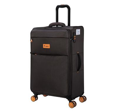 it Luggage Eco-Icon Soft Case Trolley, Expandable Polyester, 8 Spinner Wheels, TSA Lock- Brown