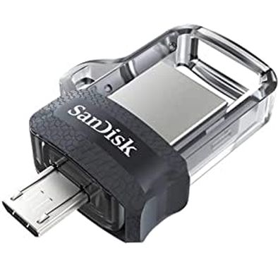 SanDisk 128GB Ultra Dual Drive M3.0 for Android Devices and Computers - MicroUSB, USB 3.0 - SDDD3-128G-G46 - Silver