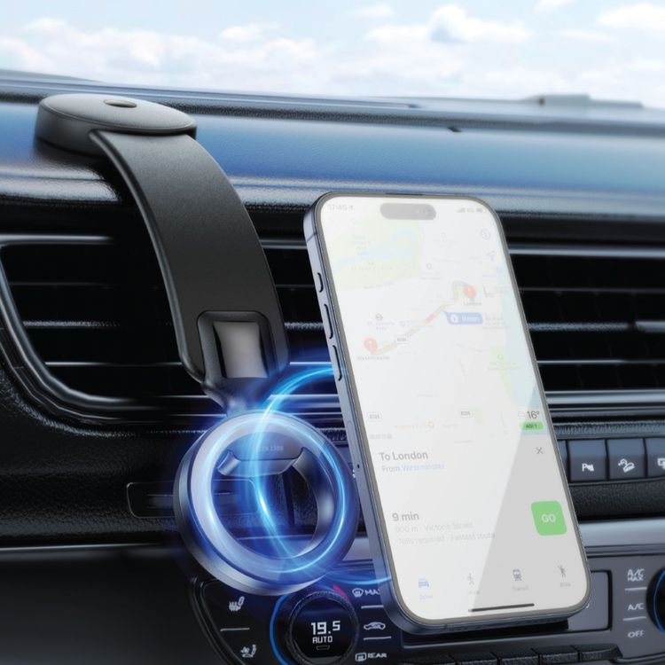 Green Lion Flexi Mag Car Phone Holder, Lightweight, 360° Rotation, Magnetic Adsorption, Flexible  Design, Easy Installation, MagSafe Compatible, Strong 3M Glue - Black