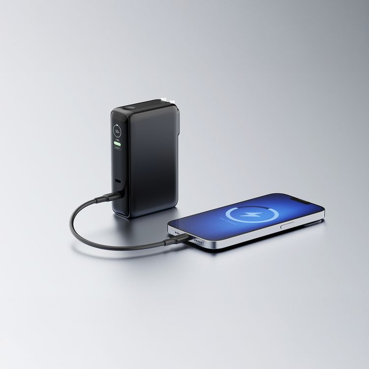 Green Lion ENERGIX 10000mAh Power Bank and PD 67W Charger with Flight Aprroved, Simultaneous Charging, Wide Compatibility, Multiple Protection, Dual USB-C Ports, Laptop Compatible, Adaptive Charging for All Devices, ABS + PC Material, Real-Time TFT Display, Reliable Power Maximum Protection - Blach