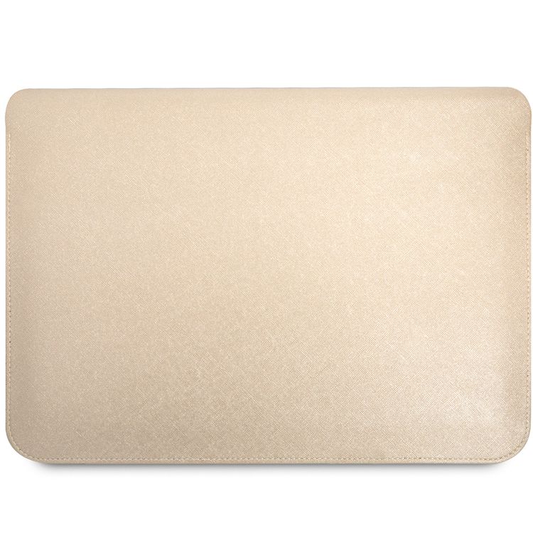 CG Mobile Guess GUCS14PSATLE Saffiano Computer Sleeve with Metal Triangle Logo 14" Protection Bag for or Macbook / Laptop up to 14 inches - Beige