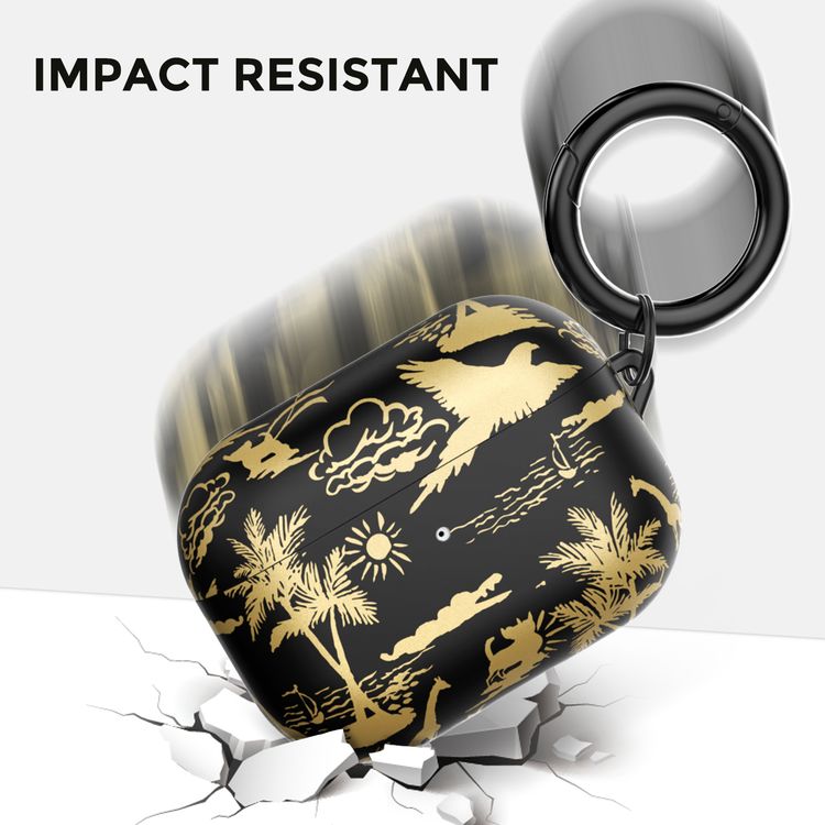 AhaStyle Premium TPU IMD Patterns Case with Anti-Lost Ring Compatible for AirPods Pro, Scratch Resistant, Shock Absorption, Drop Protection, & Dustproof Protective Hard Shell