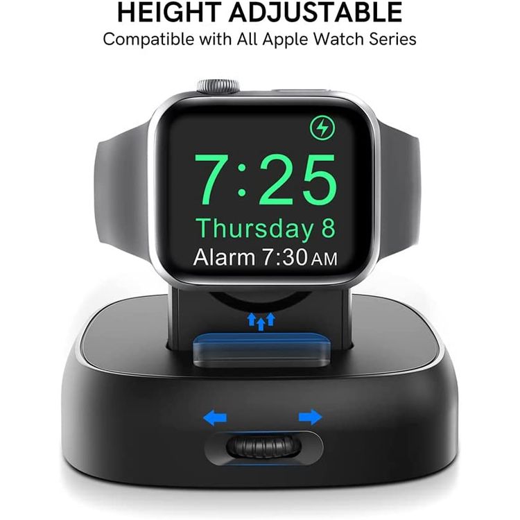 Ahastyle ABS Plastic Foldable Stand For Apple Watch Charger - Black