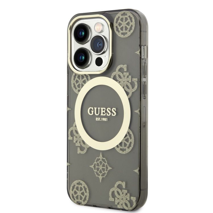 Guess Magsafe IML Case - Gold Black - iPhone 15 Pro