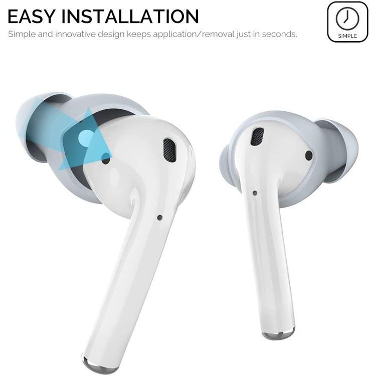 غطاء سيليكون AhaStyle لـ Airpods (3 أزواج كبيرة) - أزرق فاتح