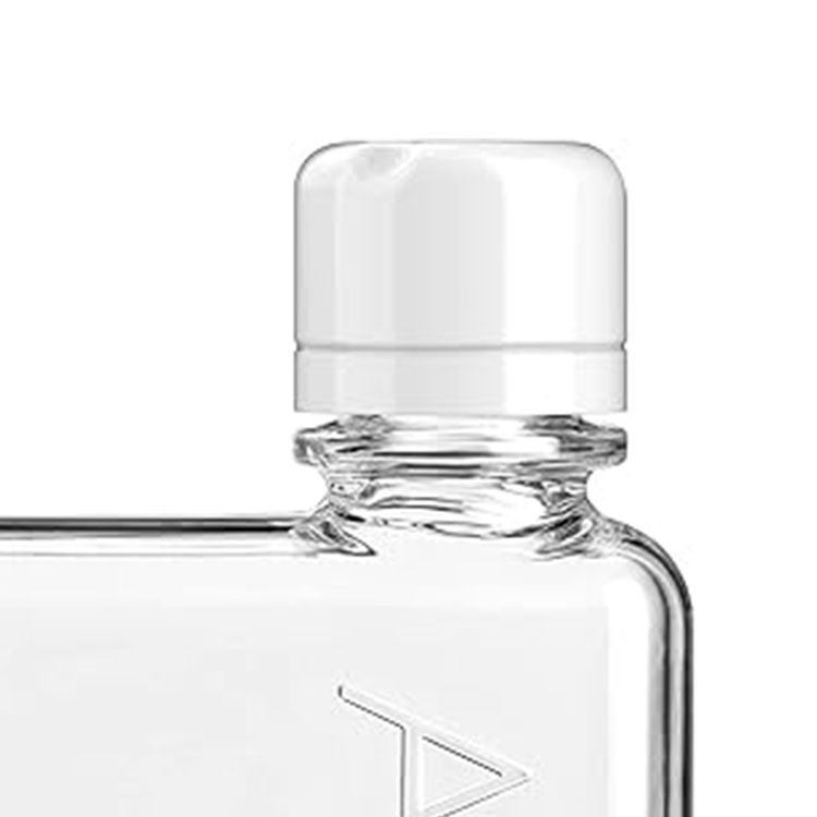 غطاء ميموبوتل معدني من الفولاذ المقاوم للصدأ مع سدادة سيليكون، تصميم مقاوم للتسرب، غير ملائم لغسالة الأطباق، عصري وأنيق، يتوافق مع زجاجات ميموبوتل من الفولاذ المقاوم للصدأ - أبيض لامع