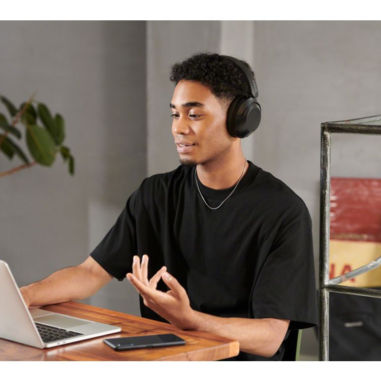 Sony WH-XB910N Wireless Headphones with Noise Cancelling, Compatible with Google Assistant and Alexa, Handy & Foldable Design, Switch Between Devices Effortlessly - Black