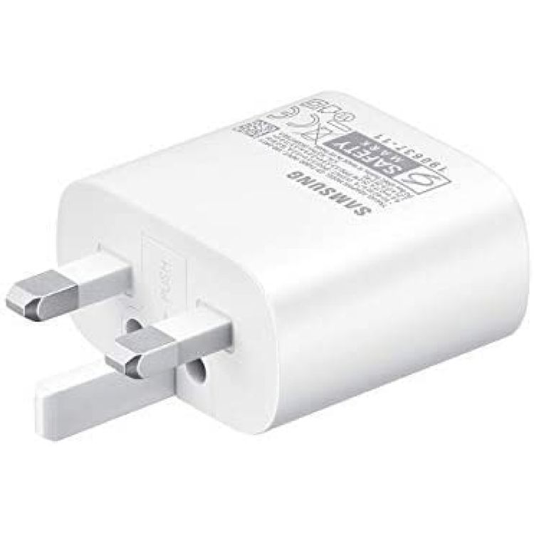 محول السفر من سامسونج 25 واط 2 دبوس مع كابل USB من النوع C إلى النوع C