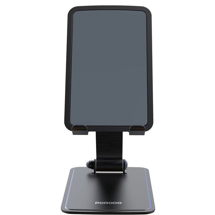 حامل سطح مكتب قابل للطي من بورودو مع قاعدة مضادة للانزلاق، دوران 360 درجة، متوافق مع الأجهزة بمقاس من 4.7 إلى 13 بوصة، زاوية رؤية قابلة للتعديل، أفقي ورأسي، متوافق عالميًا - رمادي