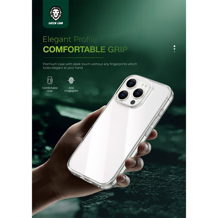  Green Lion iPhone 15 for Crystal Clear Case, Anti-Microbial Protection, Military-level Protection, Precise Cutouts, TPU Case Material, Scratch and Damage Protection - Clear