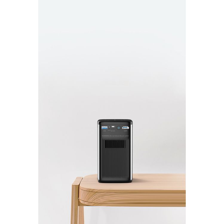 Porodo Portable DLP Projector with Wireless Mirroring for iOS and Android, 8000mAh Battery, 2-3 Hours Working Time, 180 ANSI Brightness, 16:9  Screen Ratio, 2 Integrated Speakers - Black