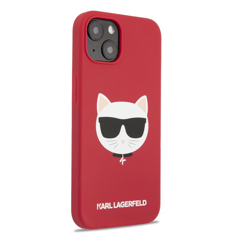 CG MOBILE Karl Lagerfeld Liquid Silicone Case Choupette Head Compatible for iPhone 13 (6.1") Easy Access to All Ports, Anti-Scratch, Shock Absorption