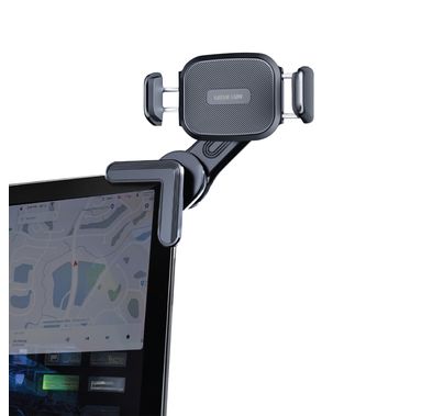 Green Lion GX27 Screen Flex Phone Holder with Adjustable Arm, 360° Rotation, Easy Installation, Silicone Padding, Clip-on Design - Black 