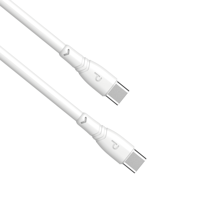 Pawa PVC 60W Data & Quick Charging USB-C to USB-C Cable 1.2m/4ft - White