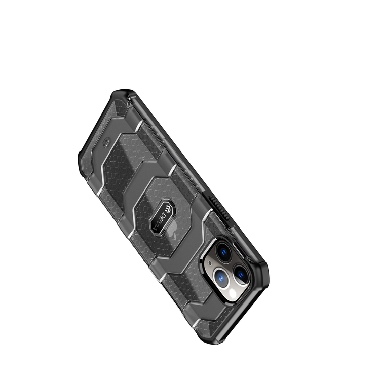 Devia Vanguard Shockproof TPU+PC Case Compatible for iPhone 12 / 12 Pro (6.1") Dual Protection for Camera Screen - 3m Drop Resistant Anti-Impact & Anti-Fall Back Cover - Black