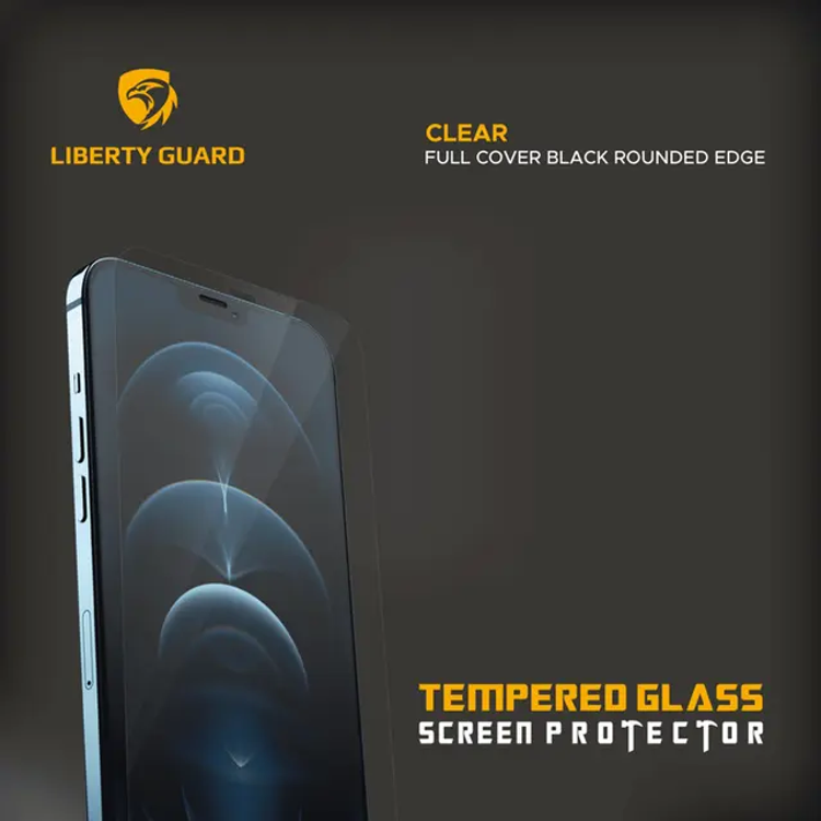 Liberty Guard Full Cover Rounded Edge Screen Protector For iPhone 13/13 Pro, Anti Shock & Anti Impact - Clear