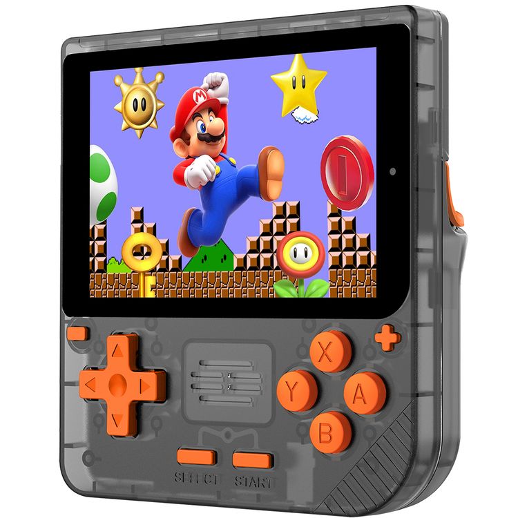 وحدة تحكم ألعاب Porodo Gaming Retro Arcade، محاكي ثلاثي الأبعاد، تصميم مريح، تشغيل صوتي غامر، شاشة IPS مقاس 3.5 بوصة، عمر بطارية 6 ساعات، بطارية 3000 مللي أمبير في الساعة - أسود / برتقالي 