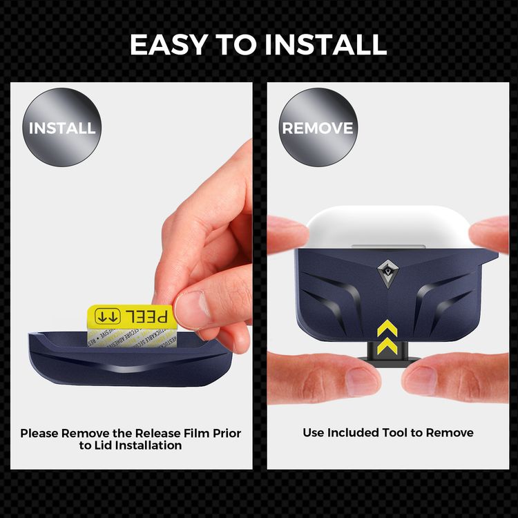 AhaStyle Premium Silicone Rugged Design Case with Anti-Lost Carabiner Keychain Compatible for AirPods Pro, Scratch Resistant, Shock Absorption, Drop Protection, & Dustproof Protective Silicone Cover Suitable with Wireless Charging - Midnight Blue