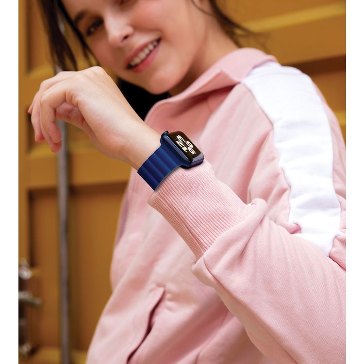 Viva Madrid VIVA-COSMO-BLUGRY44 Cosmo Magnetic Watch Strap For Apple Watch 42/44MM , Replacement Strap /Dual Color tone Lightweight Strap - Blue/Gray