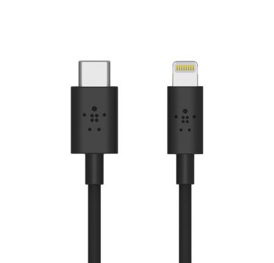 Belkin Boost Charge Cable 1.2M Compatible for USB-C Cable with Lightning Connector MFI-Certified, Supports USB Power Delivery Fast Charging, Longer Lasting Cable, Fast Charging, Sync and Data Transfer Connector - Black