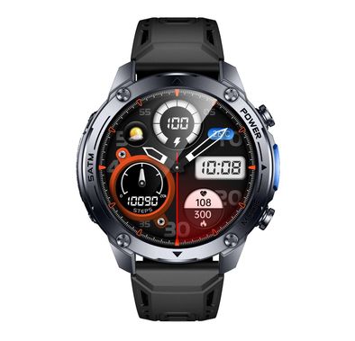 Green Lion Vision GPS Smart Watch with Always-On Display, Up to 5 Days Working Time, 1.43" AMOLED Display, 1000nits Brightness, Magnetic Charging, Voice Assistant, Alarm Function, Camera Control - Black