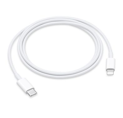 Apple USB-C to Lightning Cable 1m ; tangle free, lightweight, fast charging - White