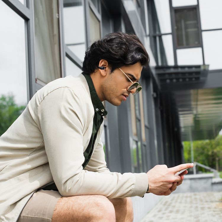  Porodo Soundtec Avance Air Conduction TWS Earbuds with Up to 5 Hours of Playtime, Open-Ear Design, 5.3 Bluetooth Version, Touch Controls, Pocket Friendly - Black