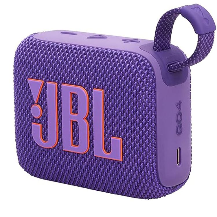 JBL Go4 Portable Wireless Speaker, 7 Hours Music Play Time, Water Proof & Dust Proof, Bluetooth Version 5.3, Rechargeable Battery, Vibrant Color Options, JBL Pro Sound - Purple