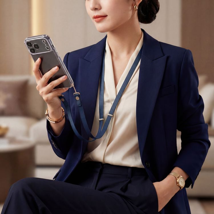 Green Lion Flexi Strap Crossbody Phone Lanyard with Magnetic Nylon Center Straps, Tangle-Free Strap, Hands-Free Convenience, Universal Phone Lanyard, Durable Nylon, Adjustable Length, Versatile Use, Quick-Adjust Slider - Blue