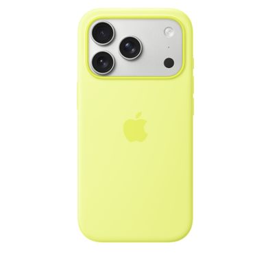 Apple iPhone 17 Pro Max Silicone Case with MagSafe, Anti-Scratch, Drop Protection, Soft Microfiber Lining, Built-in Powerful Magnets - Neon Yellow