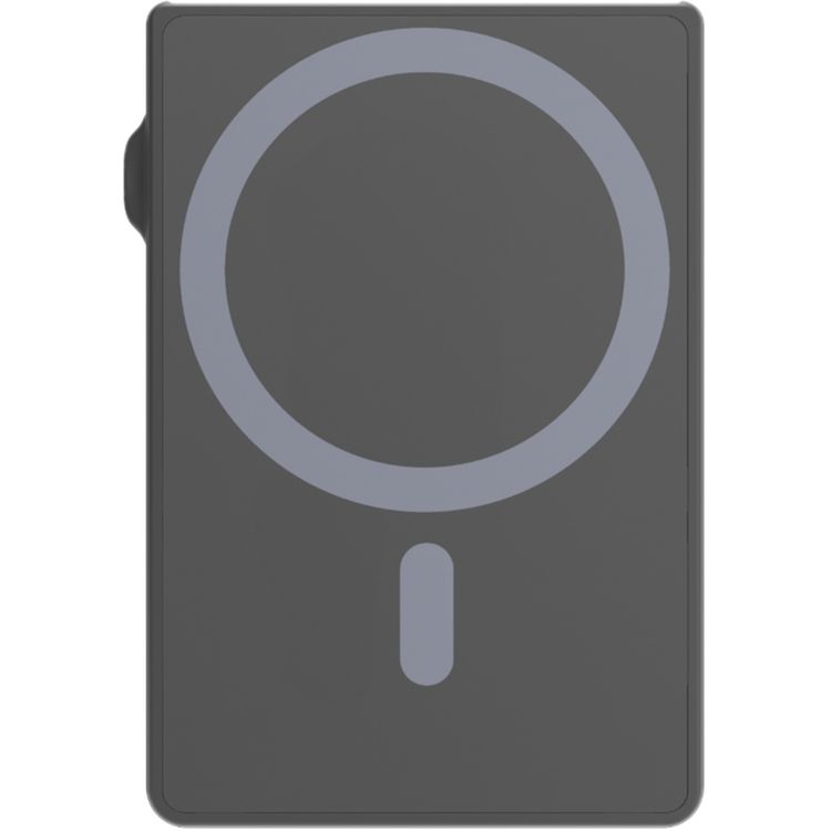 Levelo Lusso MagSafe Card Holder with Strong MagSafe Magnet, Saffiano PU Leather, 3 Card Slots, Card Pop-up Button - Black