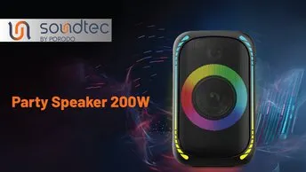 Porodo Soundtec Party Speaker 200W with 5.25  Woofer 2  Tweeter and FM