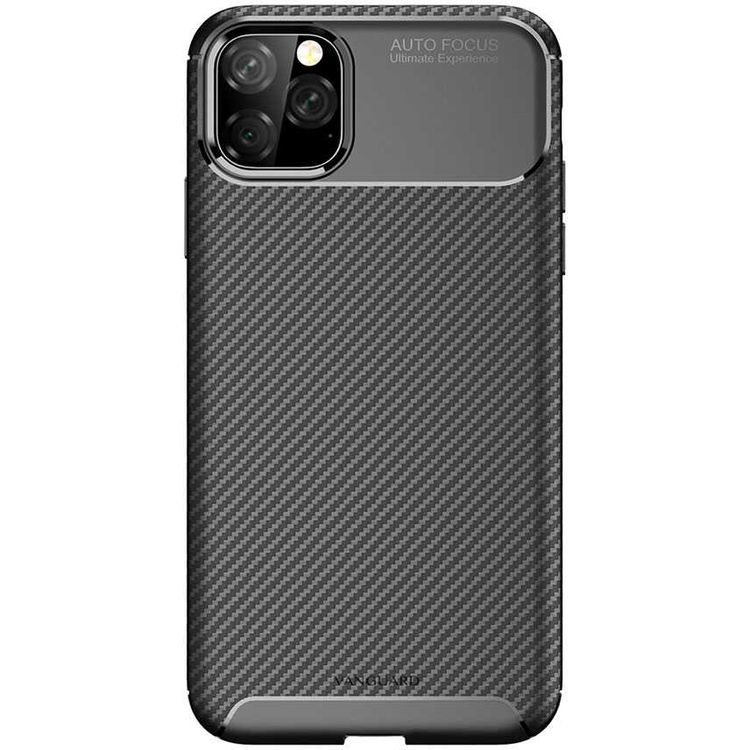 Viva Madrid Vanguard Shield Back Case Compatible for iPhone 11 Pro (5.8") Shock Absorbent, Easy Access to All Ports, Scratch Resistant, Drop Protection Back Cover - Carbono Black