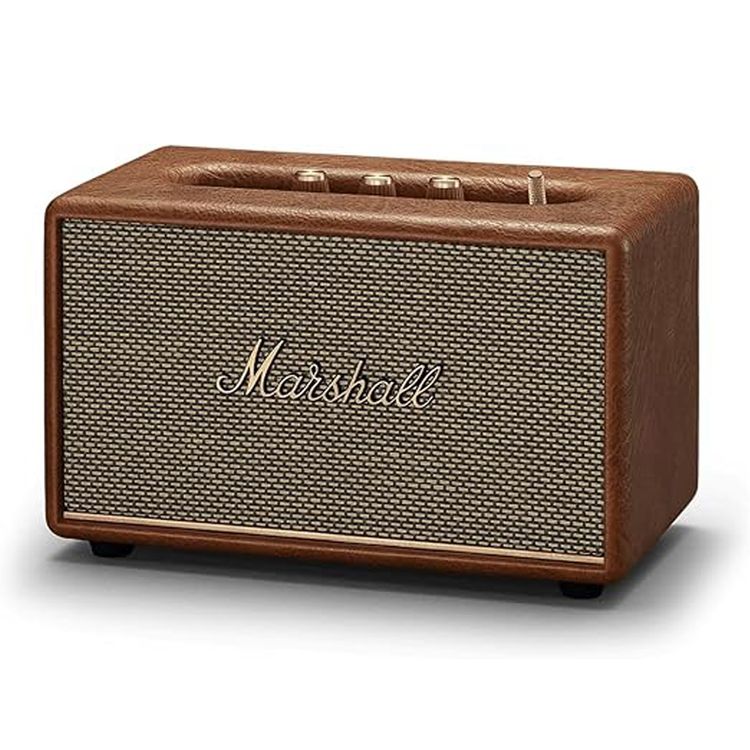 Marshall Acton III Wireless Bluetooth Stereo Speaker, 2 Hours Charging Time, 32 Hours Play Time, Fast Charge, Dust & Water Proof, USB-C Charging Port - Brown