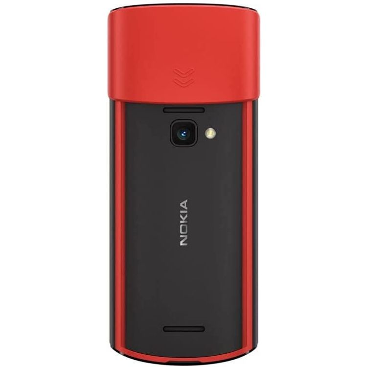 Nokia 5710 Xpress Audio Feature Phone with built-in wireless earbuds, 4G Connectivity, (Dual SIM) - Black and Red