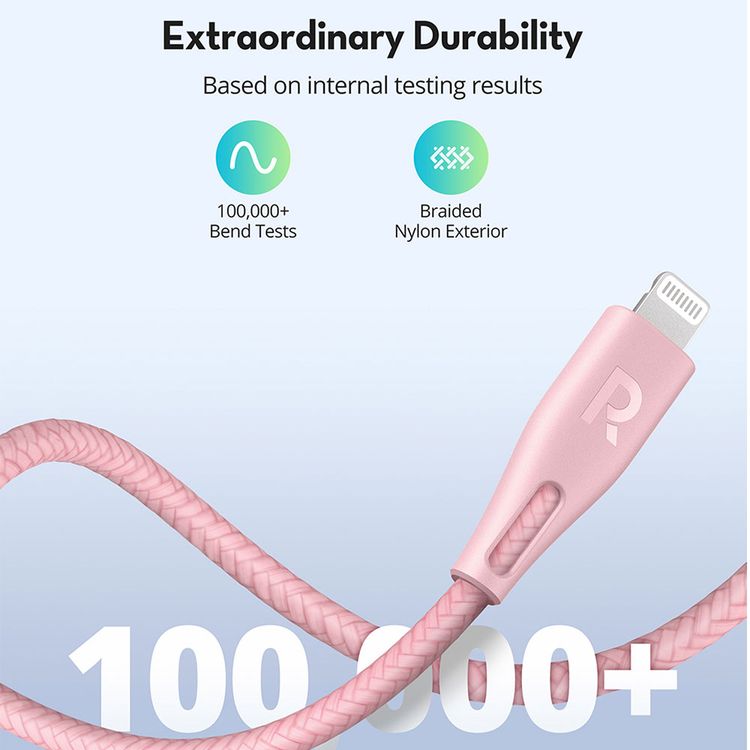 iPhone Cable To Type-C RAVPower RP-CB1004PNK Lightning Cable to Type-C - Pink