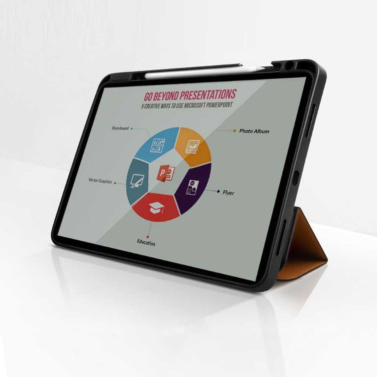 Viva Madrid Elegante Anti-Microbial Folio Case for Apple Pencil Holder Compatible for iPad 10.8" ( 2020 ), Shock Resistant, Scratches Resistant, Easy Access to All Ports