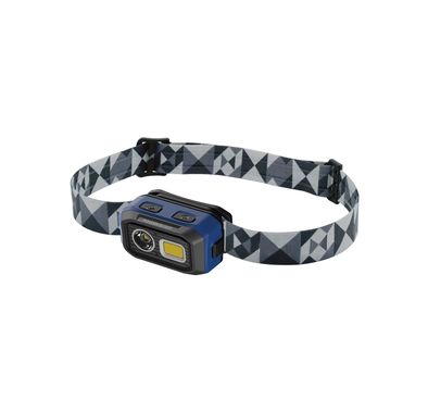 Powerology Bright Vision Rechargeable LED Headlamp with IP54 Water Resistance Level, 60° Rotating Angle, Up to 10 Hours Working Time, 1000mAh Rechargeable or 3x AAA Batteries, 500 Lumens Brightness, Aluminum Alloy & ABS Materials, Motion Sensor, Headmount, Dual Light Modes - Black