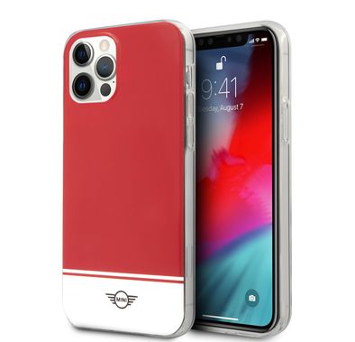 Mini Cooper PC/TPU Bottom Stripe Hard Case for iPhone 12 / 12 Pro (6.1") - Red