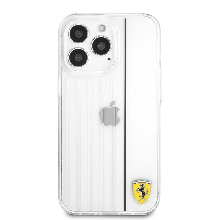 CG MOBILE Ferrari PC/TPU Hard Case with 3D Lines Contrasted Compatible for iPhone 13 Pro (6.1") Anti-Scratch, Easy Access to All Ports