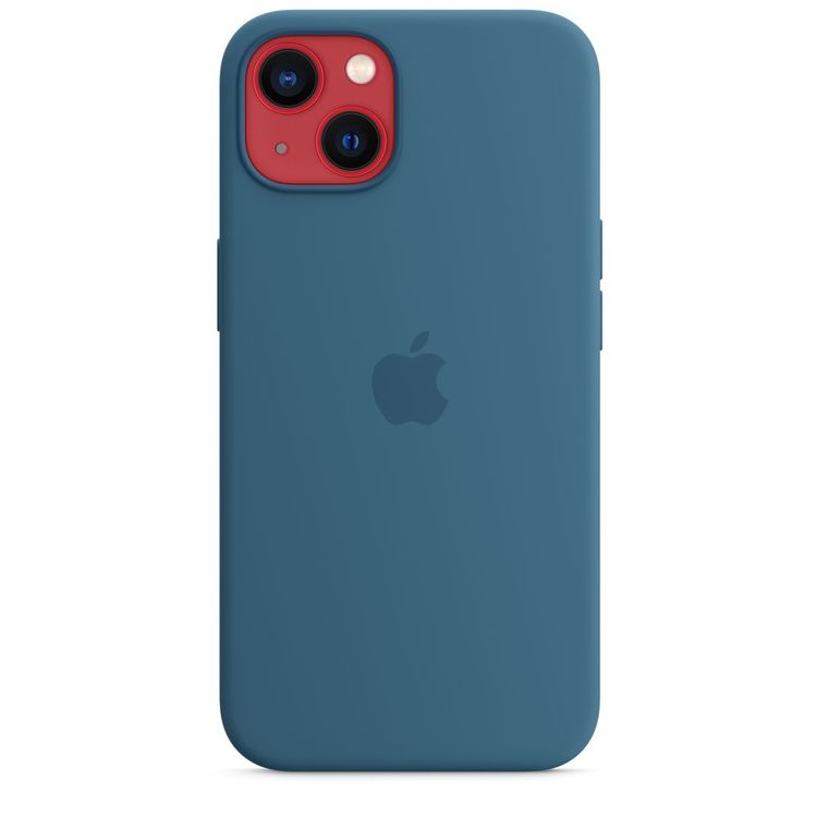 Apple Silicone Case with MagSafe Compatible for iPhone 13 (6.1") – Blue Jay