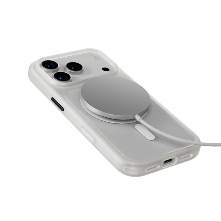 Levelo Solo Matte MagSafe Case for iPhone 17 Pro, 9H Tempered Glass, 3H Anti-Scratch Coating, Raised Bezels for Camera & Screen, Clear Back with Matte TPU Bumper, Anti-Fingerprint, Dust-Free Design - White